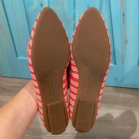 NWOT Talbots Red & White Striped Flats -6.5 - Picture 9 of 10
